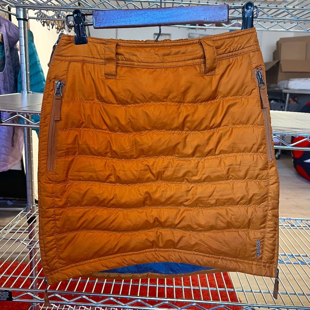 Rust Quilted Midi Skirt